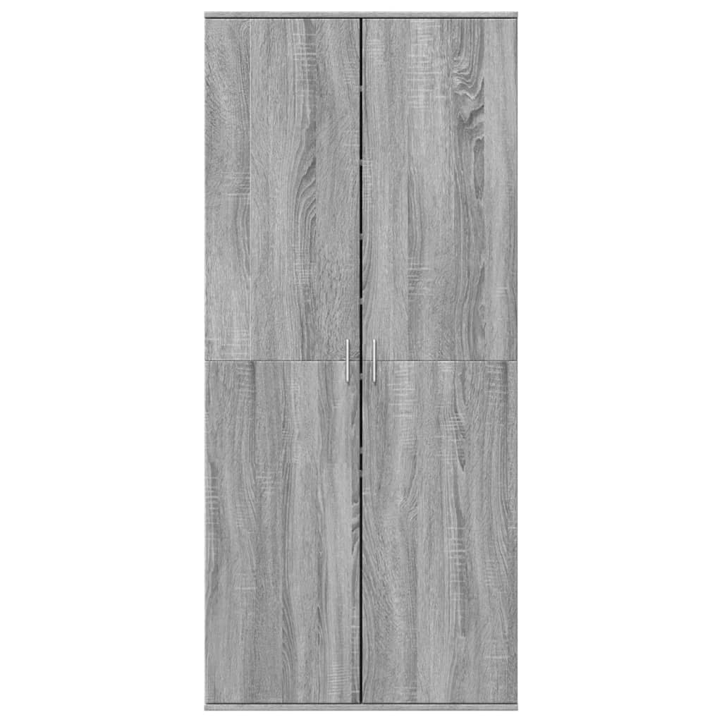 skoskab 80x39x178 cm konstrueret træ grå sonoma-eg
