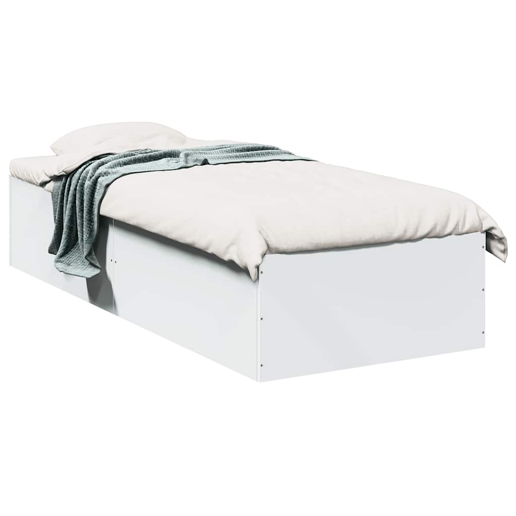 sengeramme 75x190 cm konstrueret træ hvid