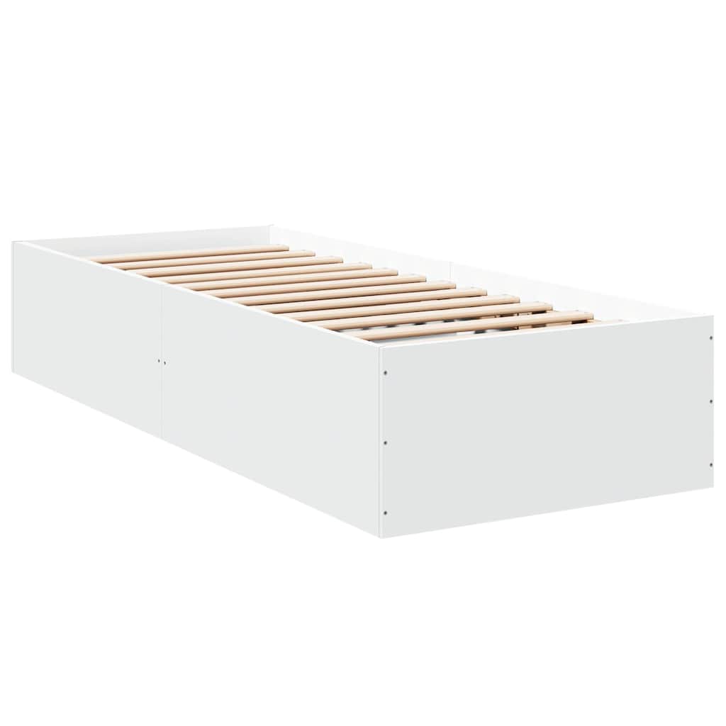 sengeramme 75x190 cm konstrueret træ hvid