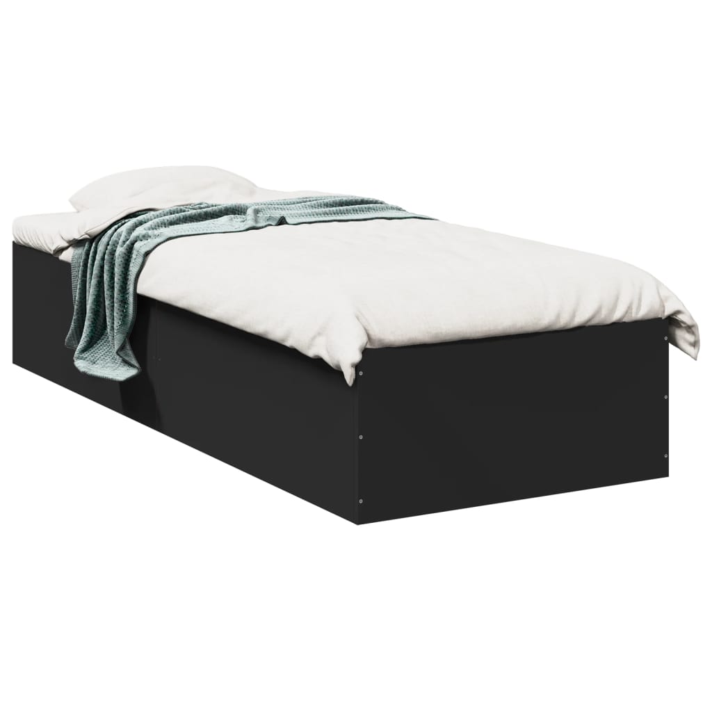 sengeramme 75x190 cm konstrueret træ sort