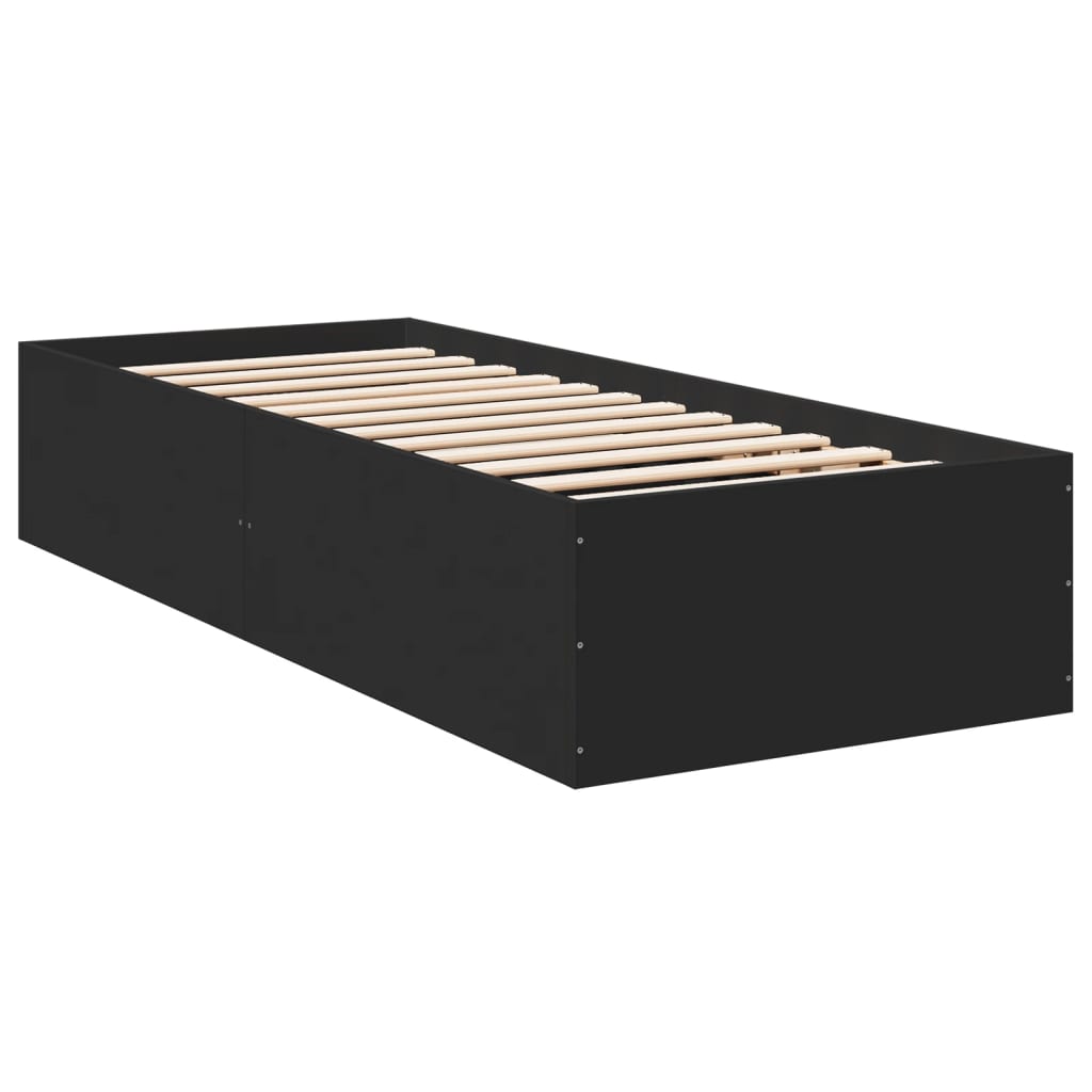 sengeramme 75x190 cm konstrueret træ sort