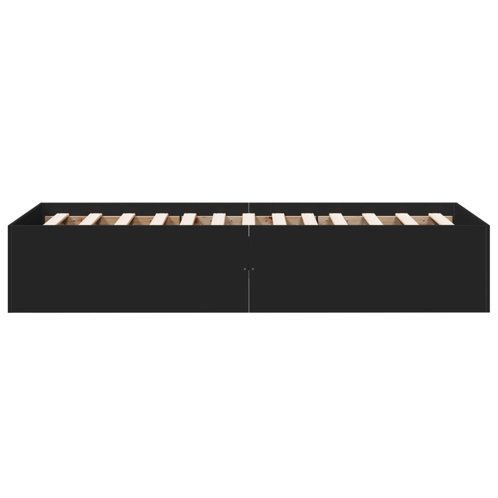sengeramme 75x190 cm konstrueret træ sort