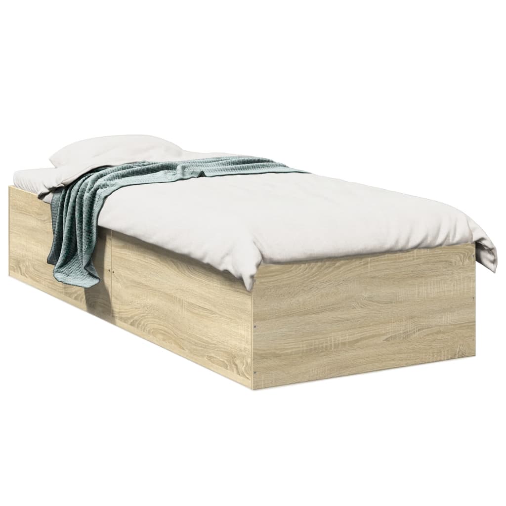 sengeramme 75x190 cm uden madras konstrueret træ sonoma-eg