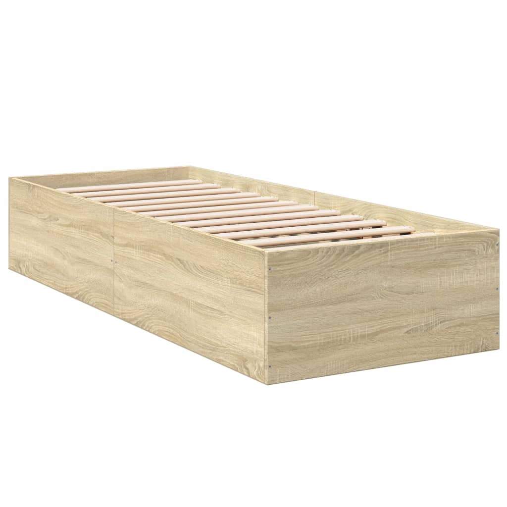 sengeramme 75x190 cm uden madras konstrueret træ sonoma-eg