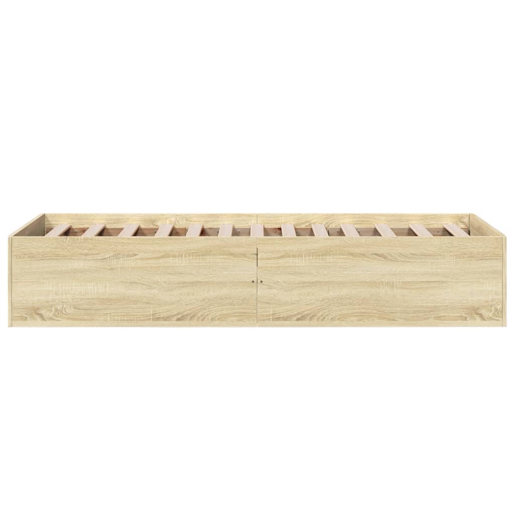 sengeramme 75x190 cm uden madras konstrueret træ sonoma-eg