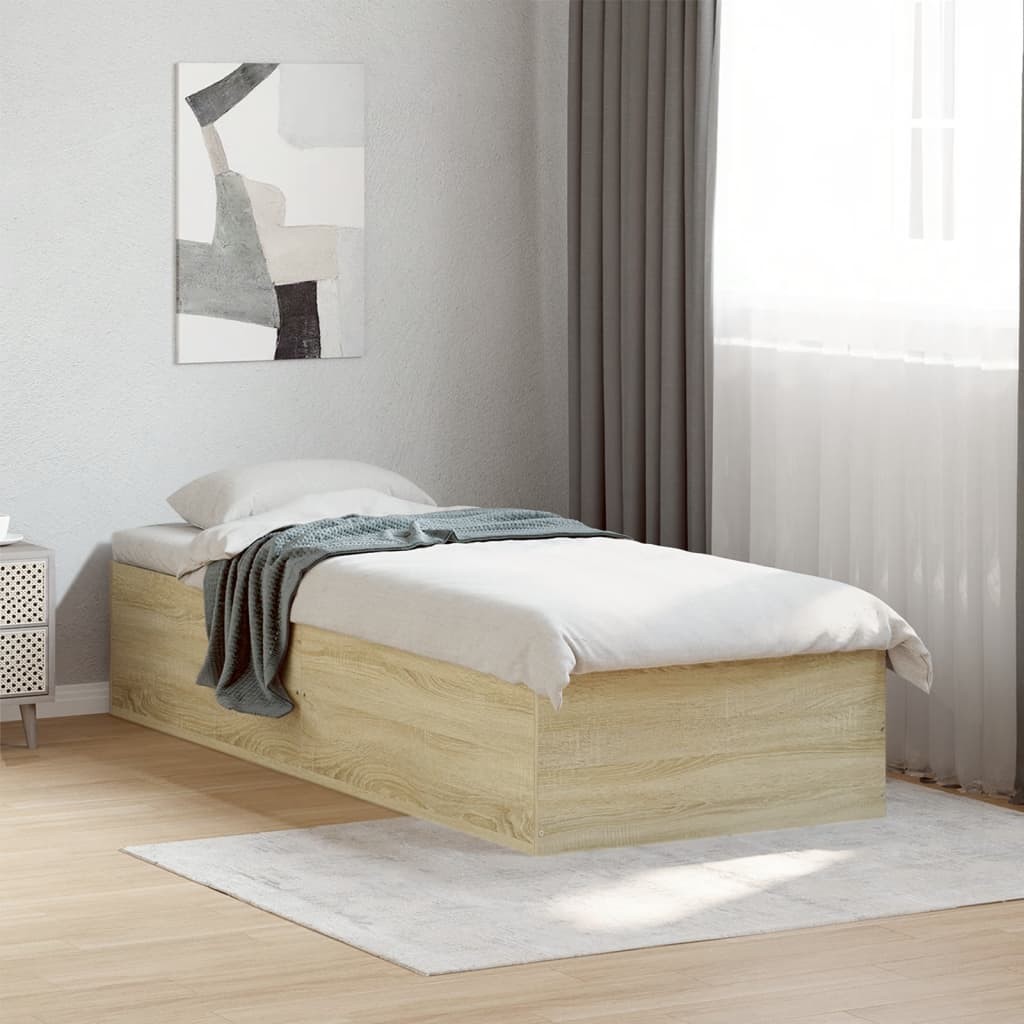 sengeramme 75x190 cm uden madras konstrueret træ sonoma-eg