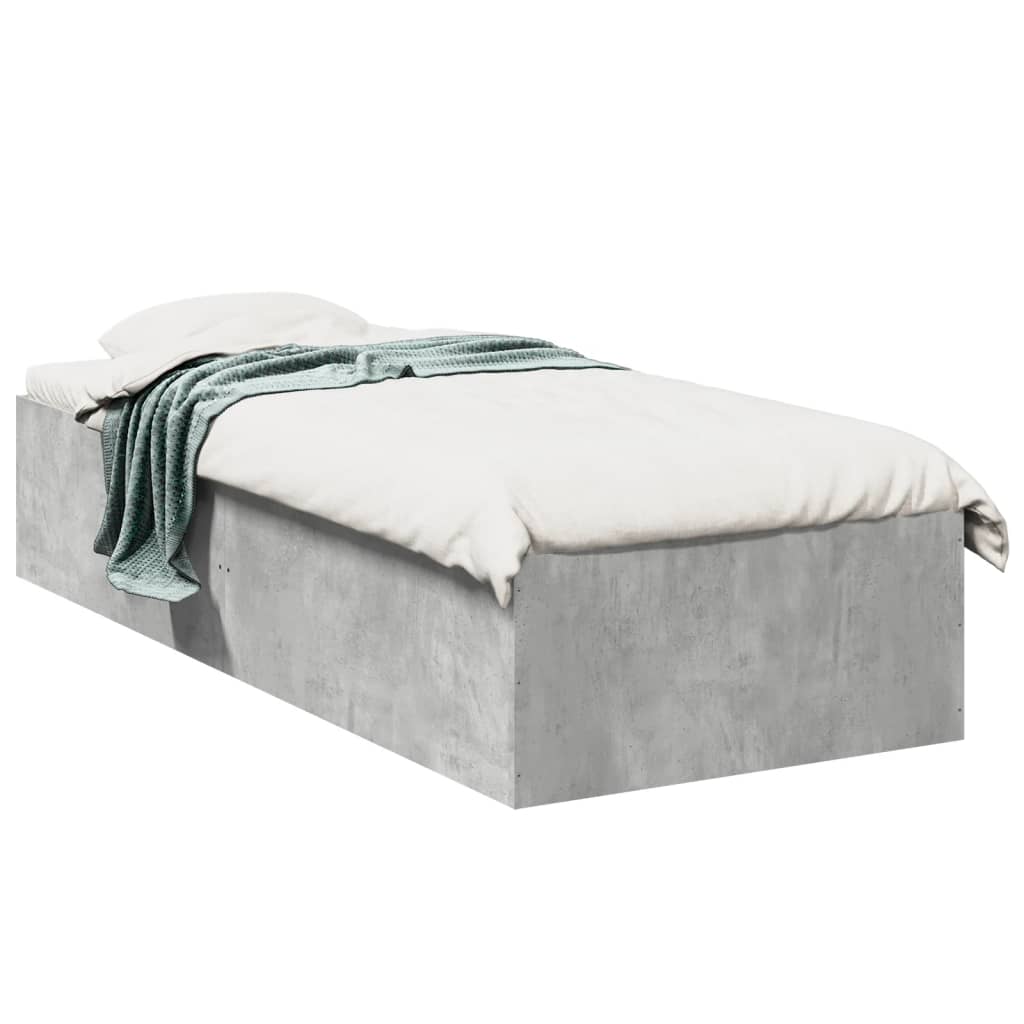 sengeramme 75x190 cm konstrueret træ betongrå