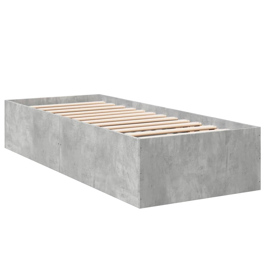 sengeramme 75x190 cm konstrueret træ betongrå