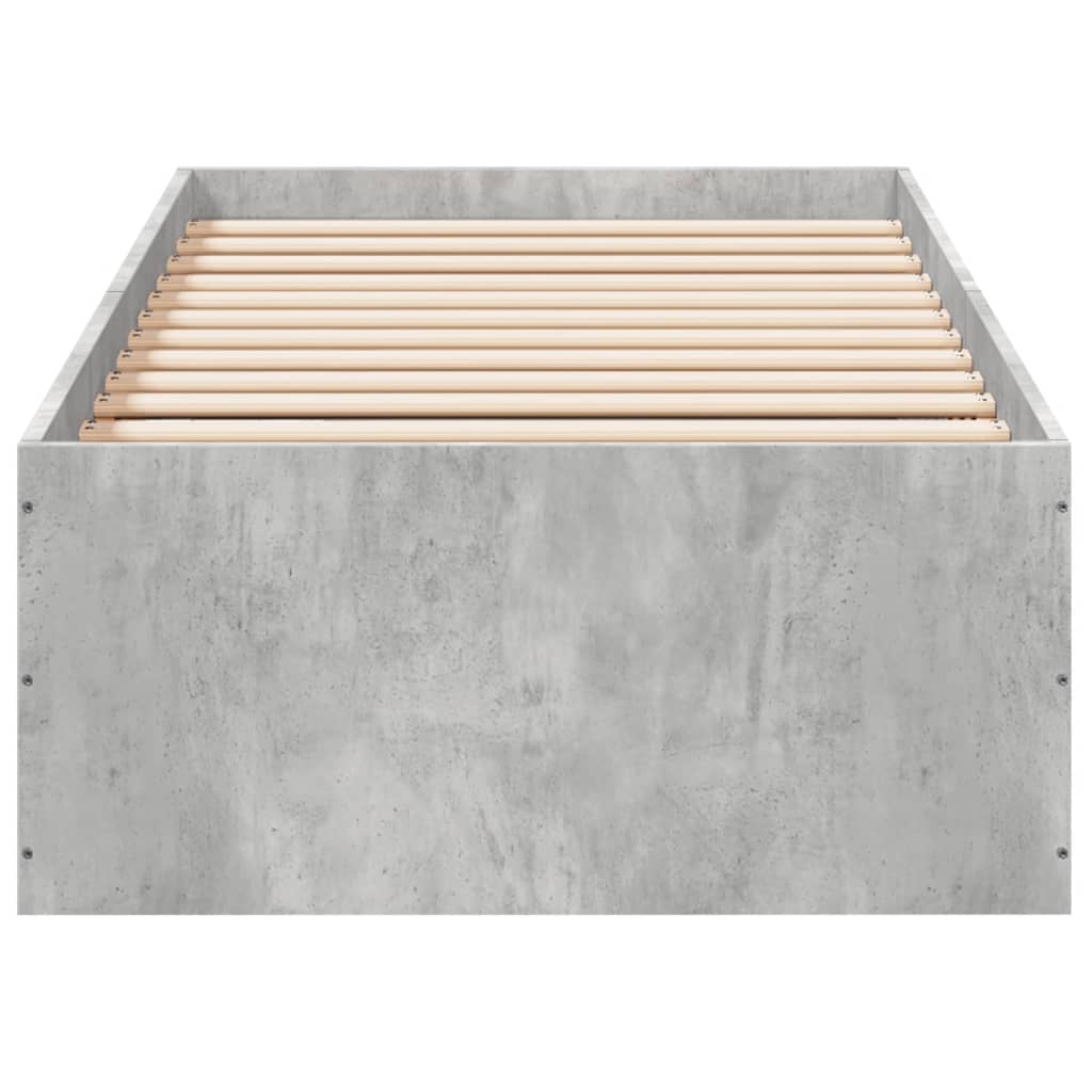 sengeramme 75x190 cm konstrueret træ betongrå