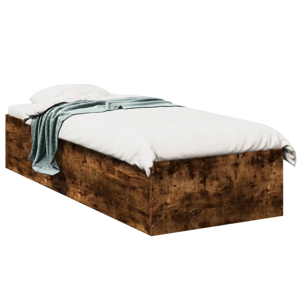 sengeramme 75x190 cm uden madras konstrueret træ røget eg