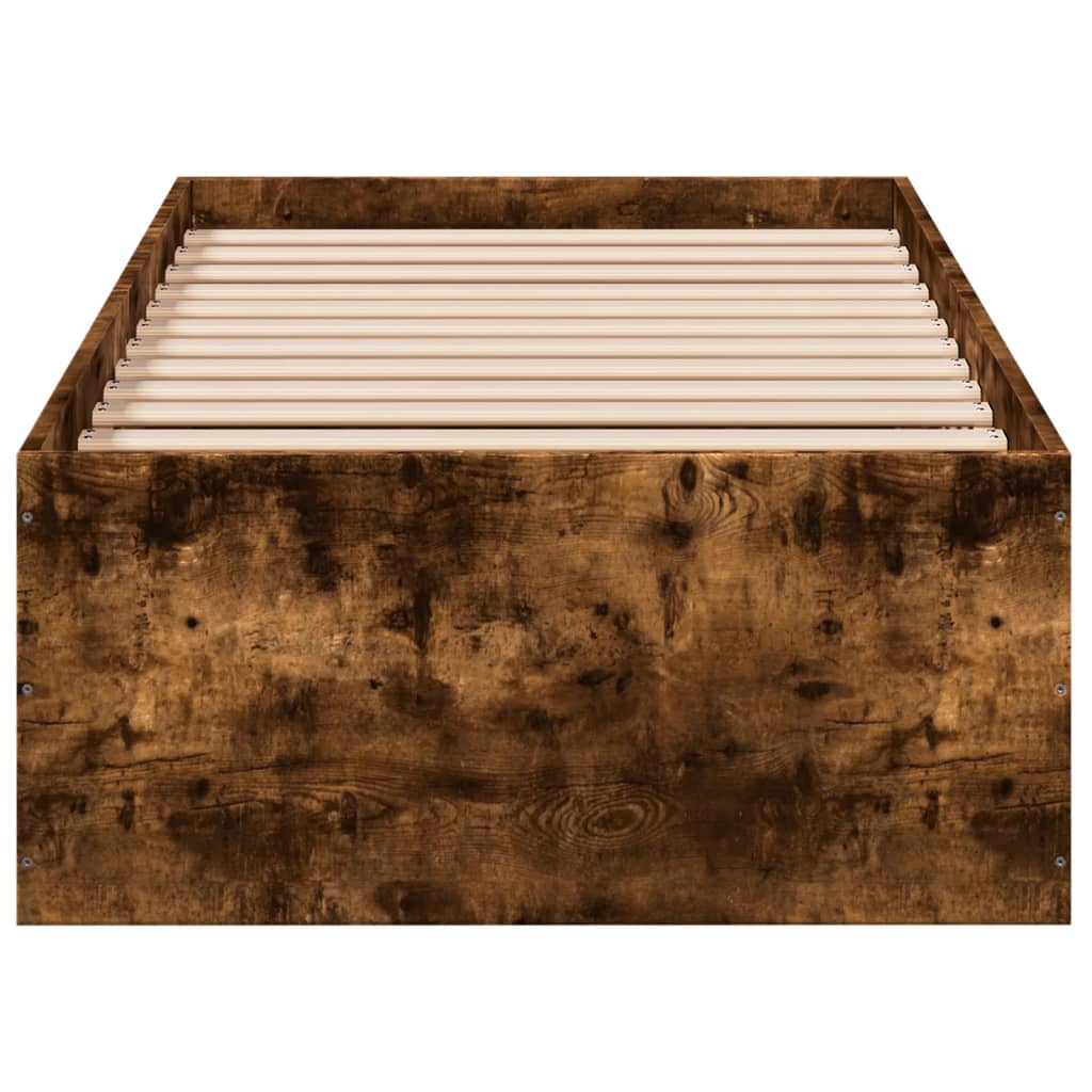 sengeramme 75x190 cm uden madras konstrueret træ røget eg