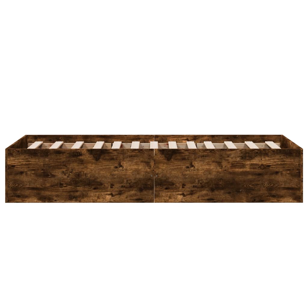 sengeramme 75x190 cm uden madras konstrueret træ røget eg