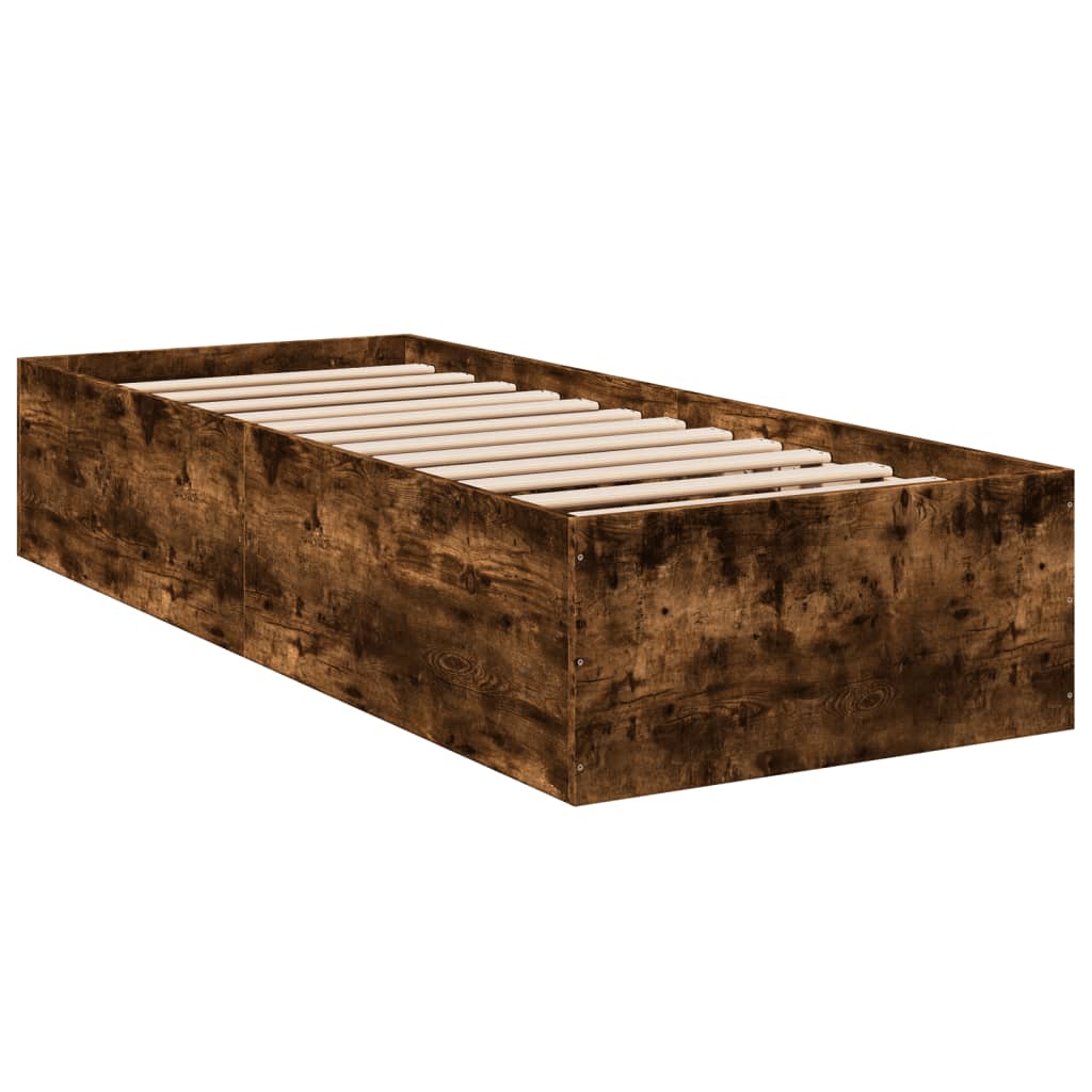 sengeramme 75x190 cm uden madras konstrueret træ røget eg