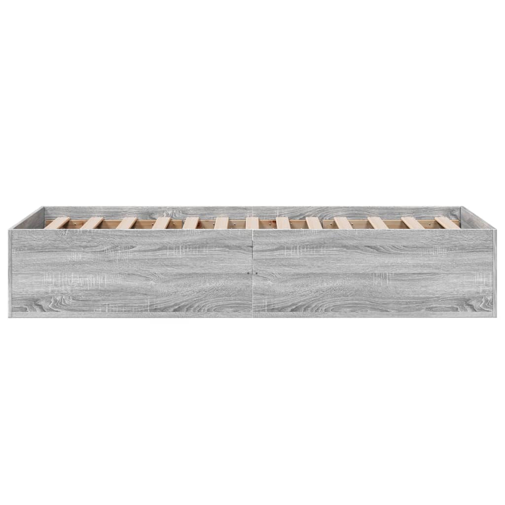 sengeramme 75x190 cm konstrueret træ grå sonoma-eg
