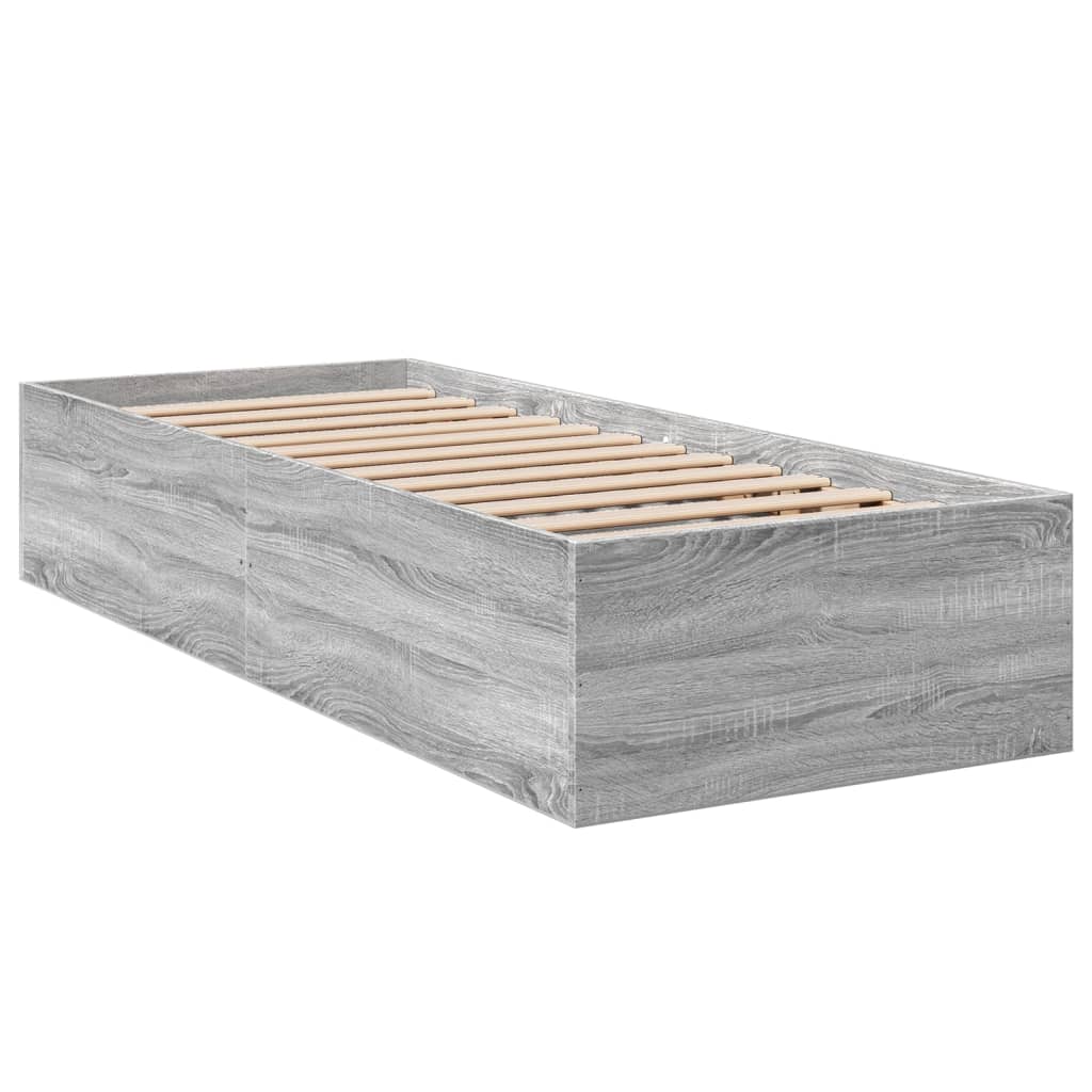 sengeramme 75x190 cm konstrueret træ grå sonoma-eg