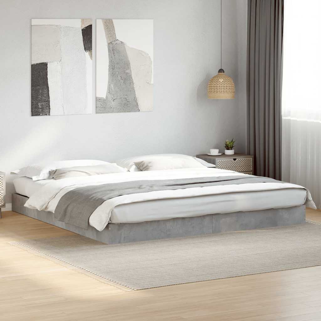 sengestel 180x200 cm konstrueret træ betongrå