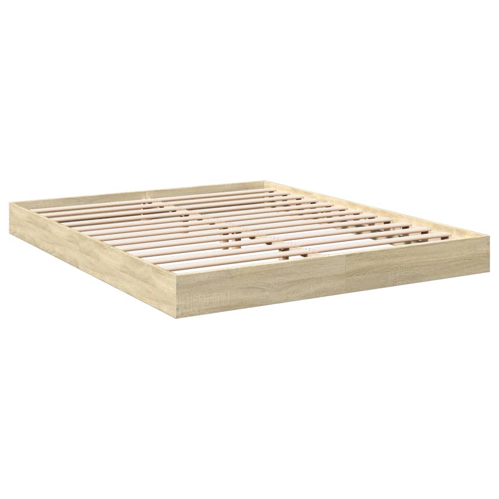sengeramme 160x200 cm uden madras konstrueret træ sonoma-eg