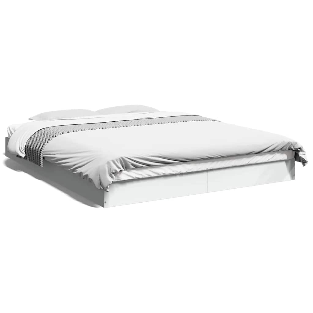 sengestel 150x200 cm konstrueret træ hvid