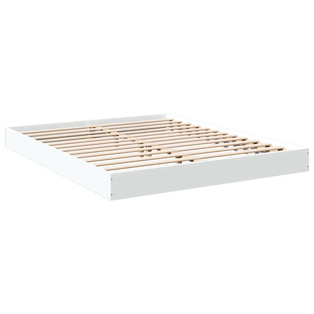 sengestel 150x200 cm konstrueret træ hvid