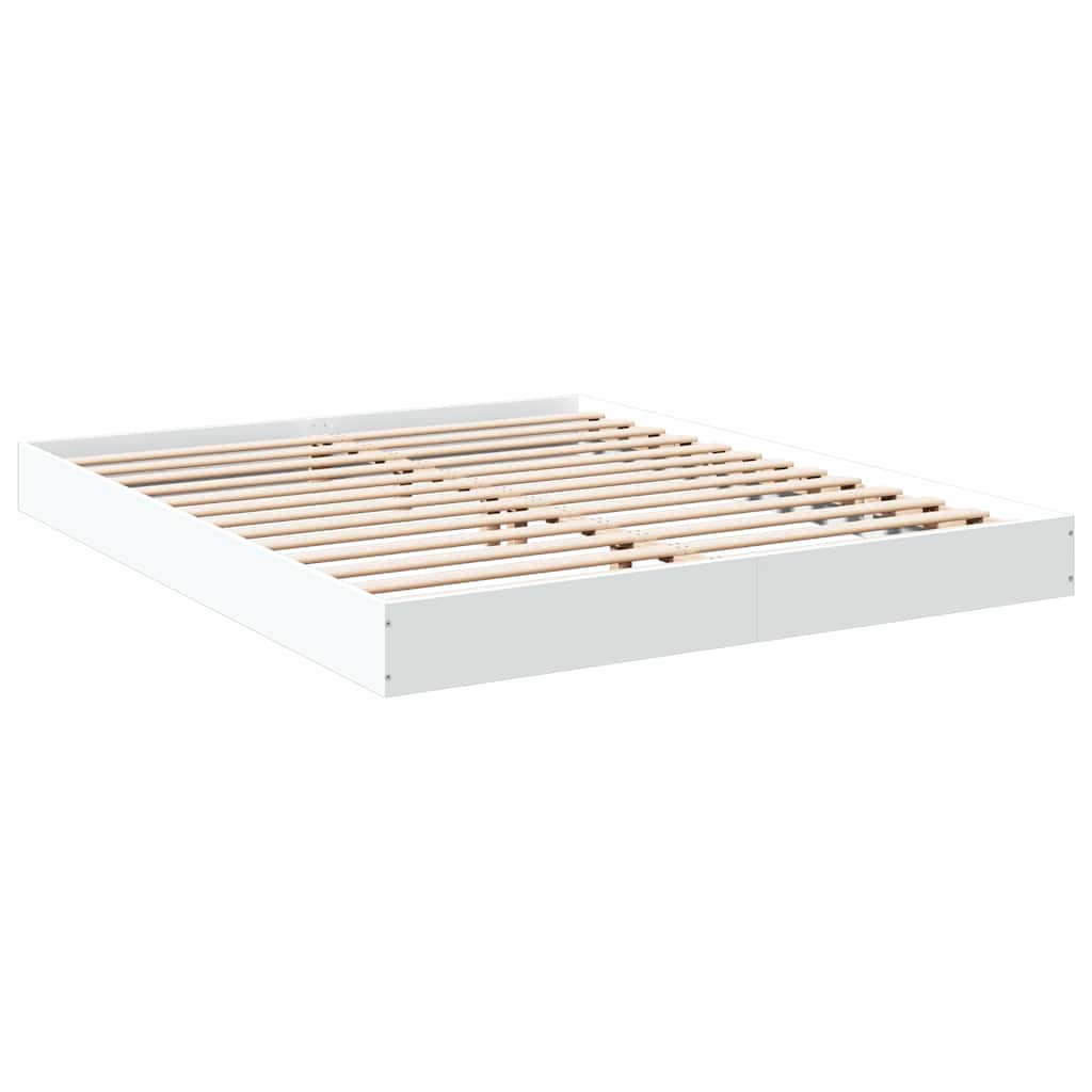 sengestel 150x200 cm konstrueret træ hvid