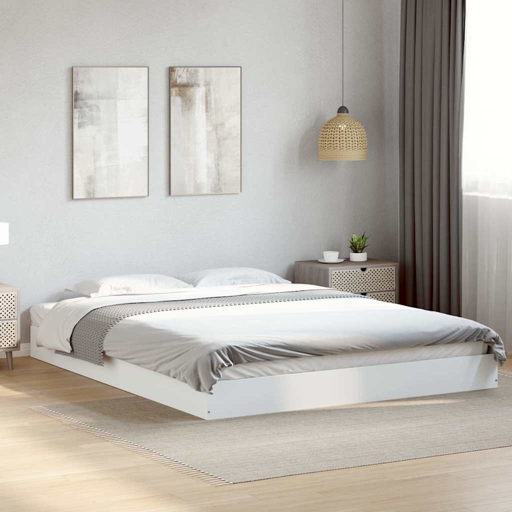 sengestel 150x200 cm konstrueret træ hvid