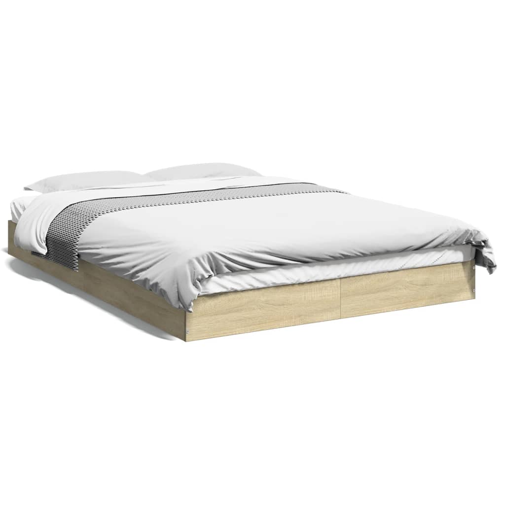 sengeramme 140x200 cm uden madras konstrueret træ sonoma-eg