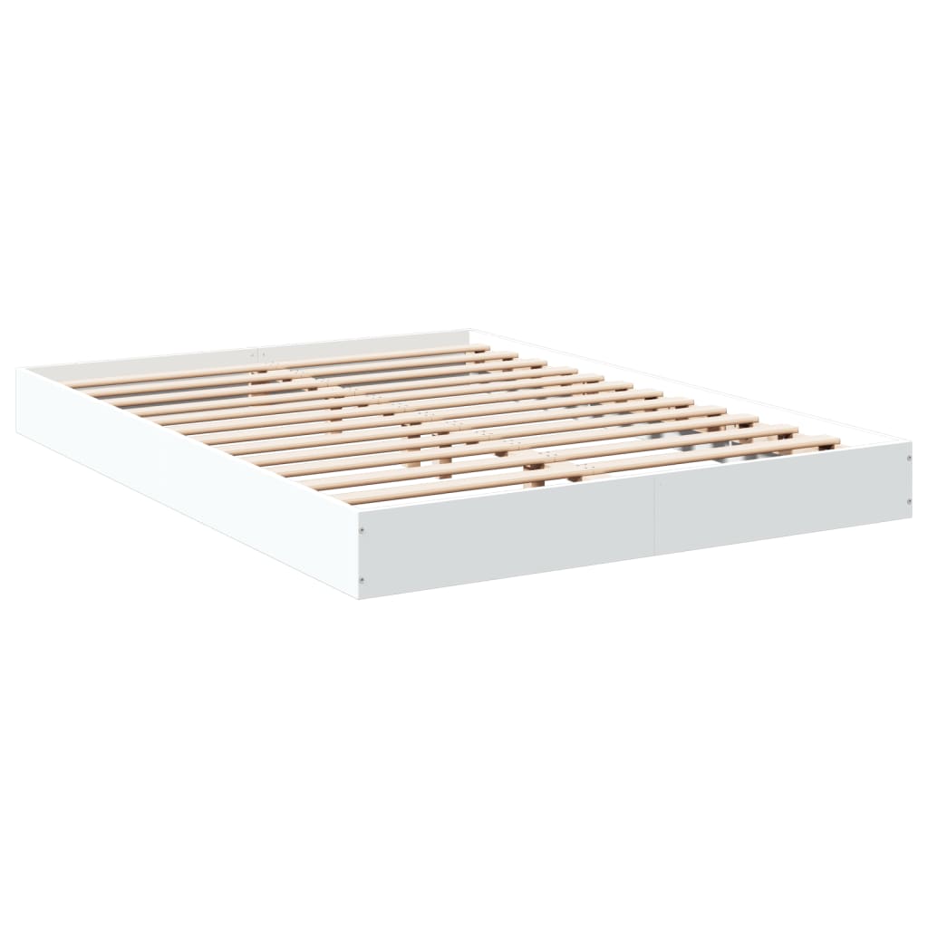 sengestel 135x190 cm konstrueret træ hvid