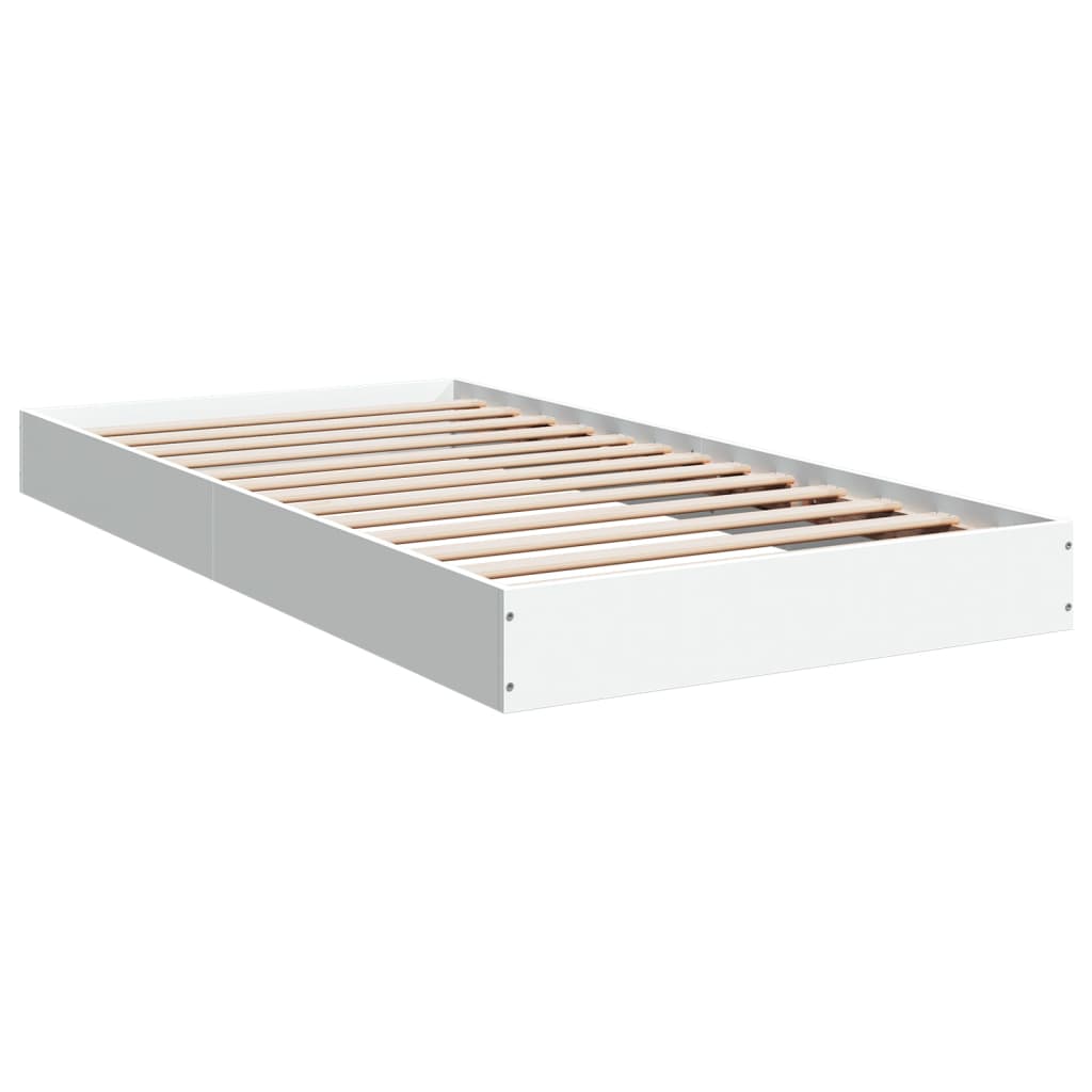sengeramme 90x190 cm konstrueret træ hvid