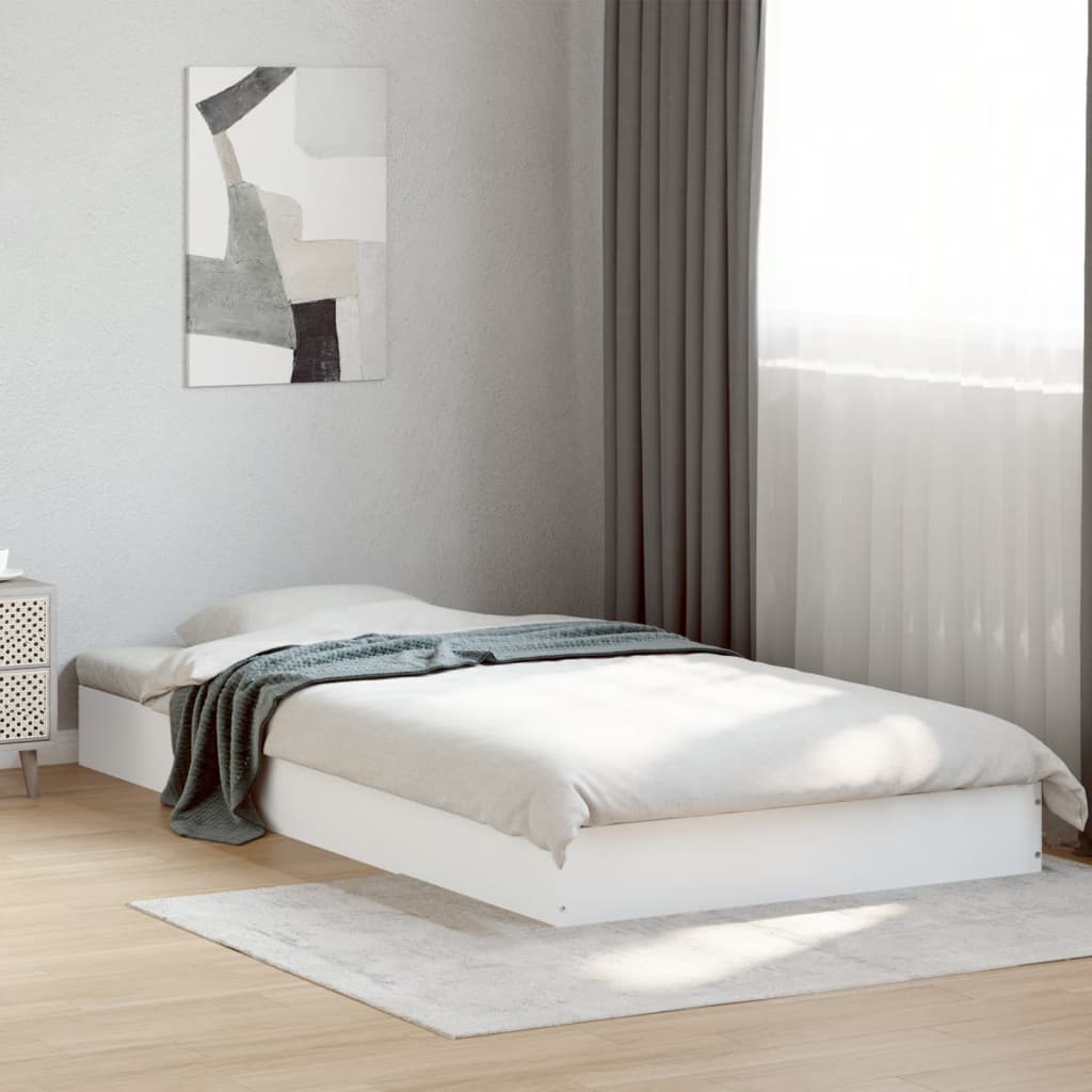 sengeramme 90x190 cm konstrueret træ hvid