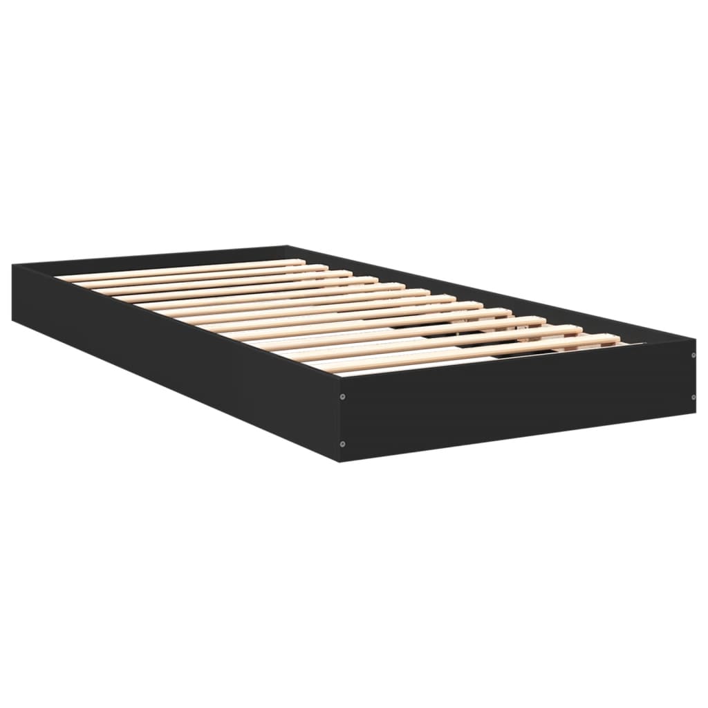 sengeramme 75x190 cm konstrueret træ sort