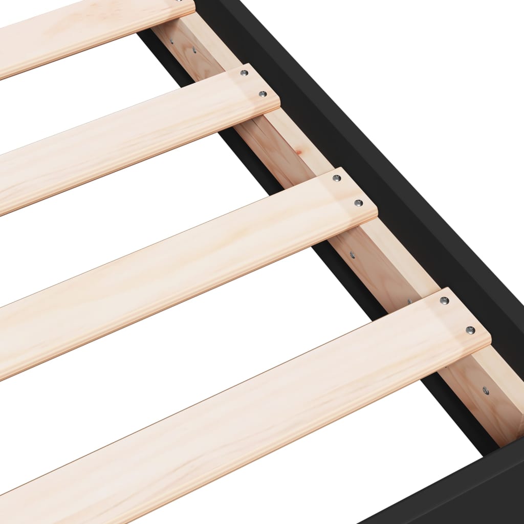 sengeramme 75x190 cm konstrueret træ sort