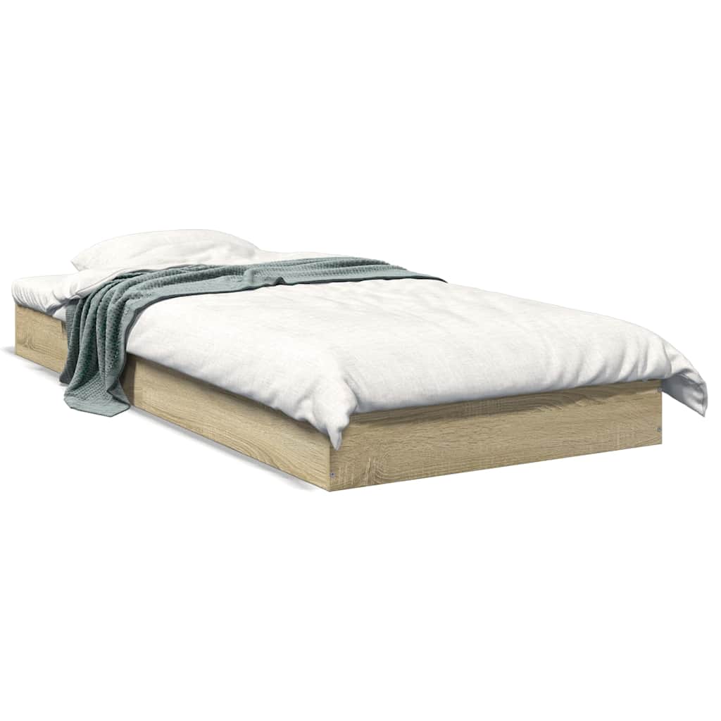 sengeramme 75x190 cm uden madras konstrueret træ sonoma-eg
