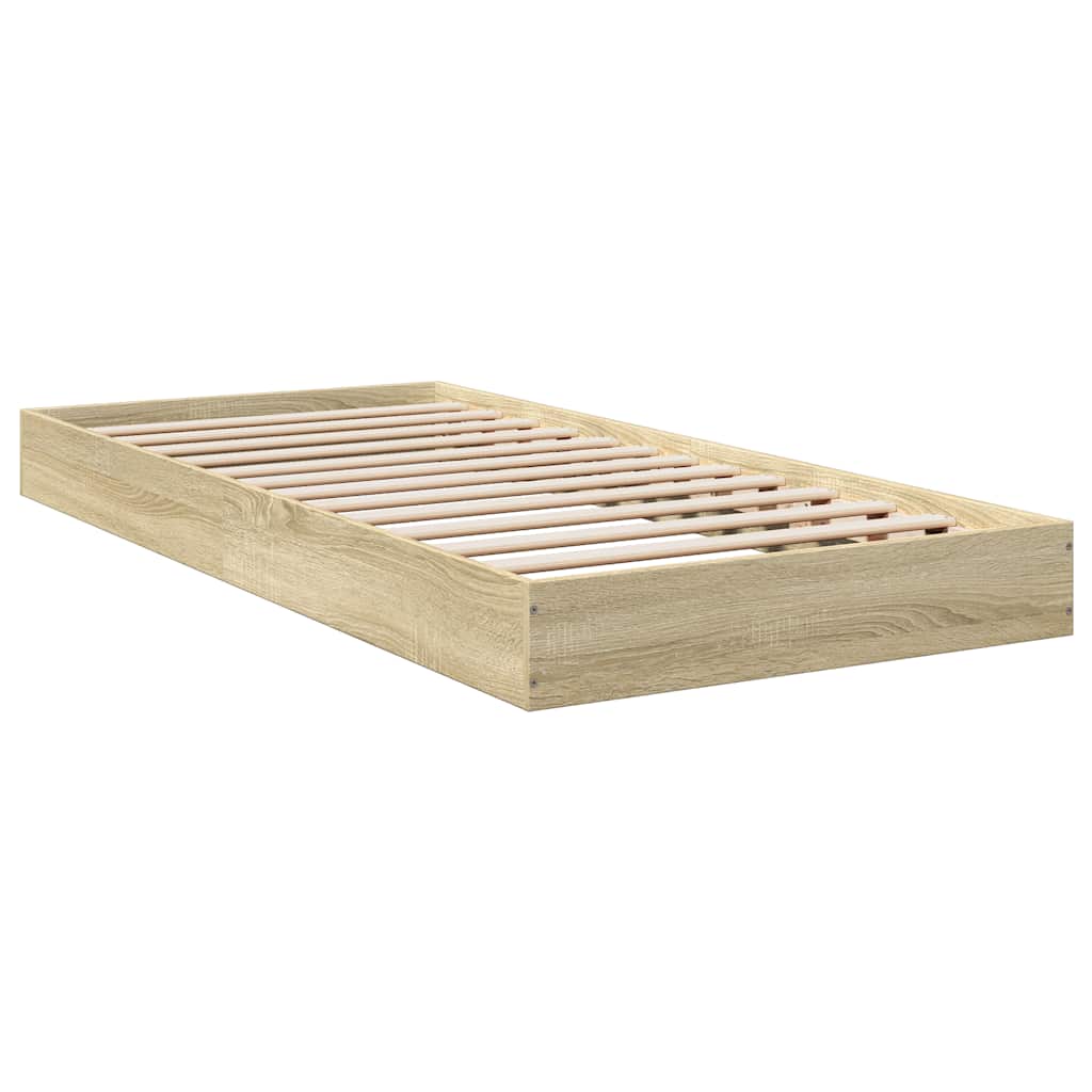 sengeramme 75x190 cm uden madras konstrueret træ sonoma-eg