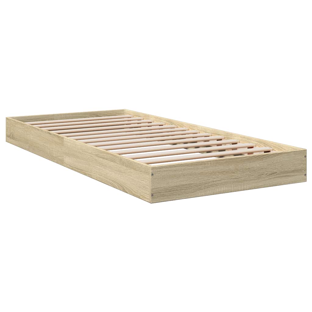 sengeramme 75x190 cm uden madras konstrueret træ sonoma-eg