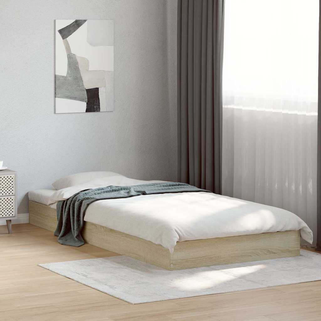 sengeramme 75x190 cm uden madras konstrueret træ sonoma-eg