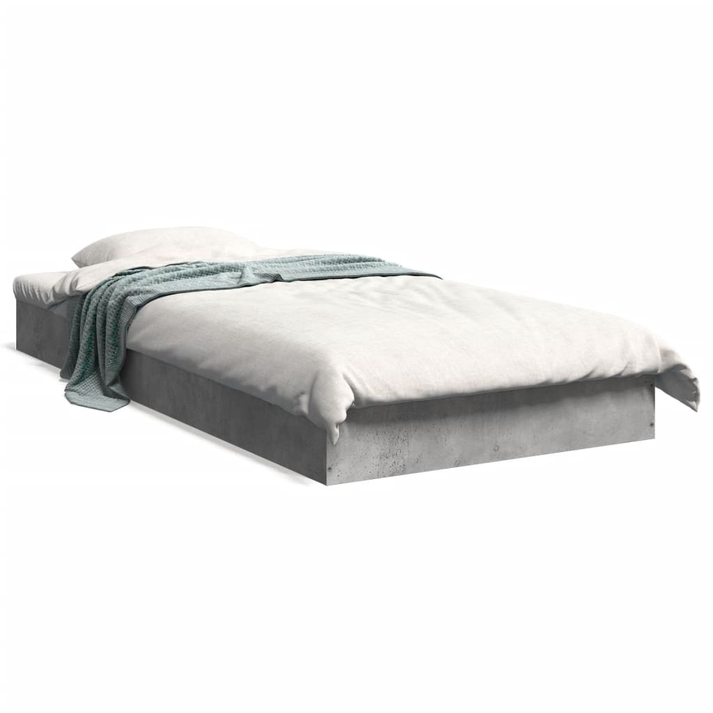sengeramme 75x190 cm konstrueret træ betongrå