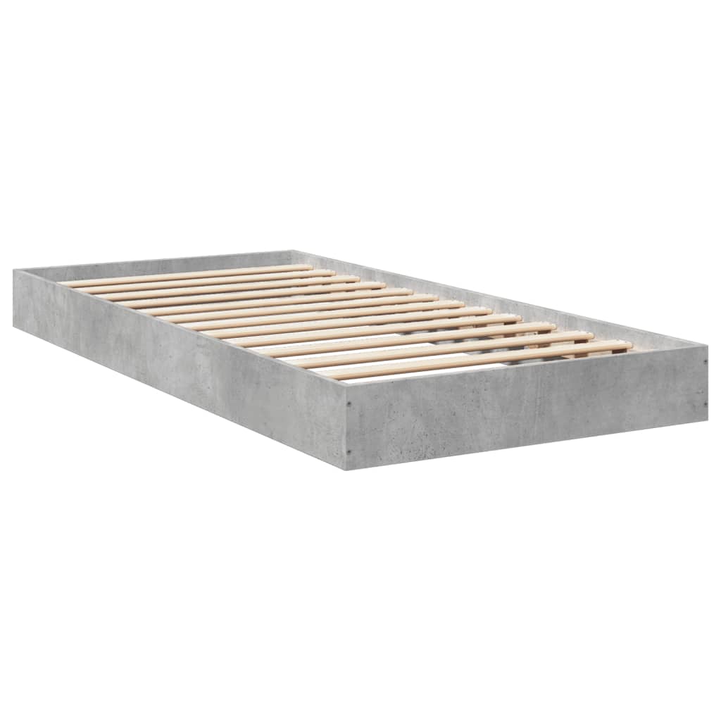 sengeramme 75x190 cm konstrueret træ betongrå