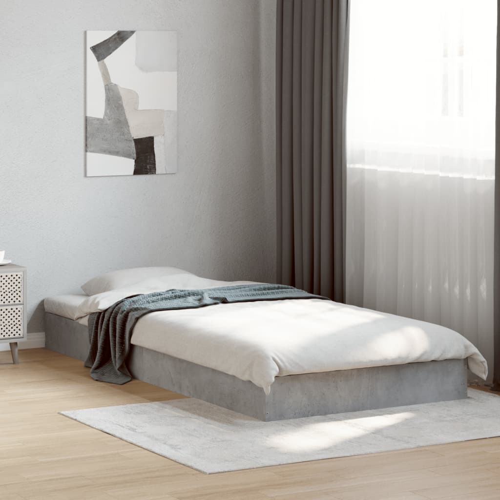 sengeramme 75x190 cm konstrueret træ betongrå