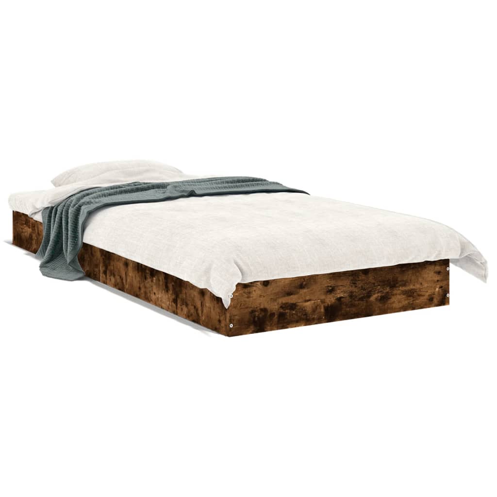 sengeramme 75x190 cm uden madras konstrueret træ røget eg