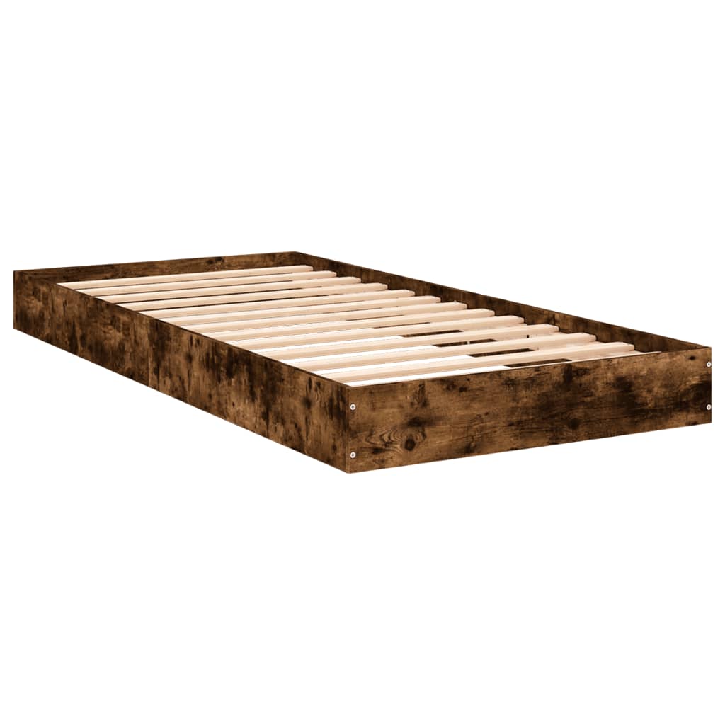 sengeramme 75x190 cm uden madras konstrueret træ røget eg