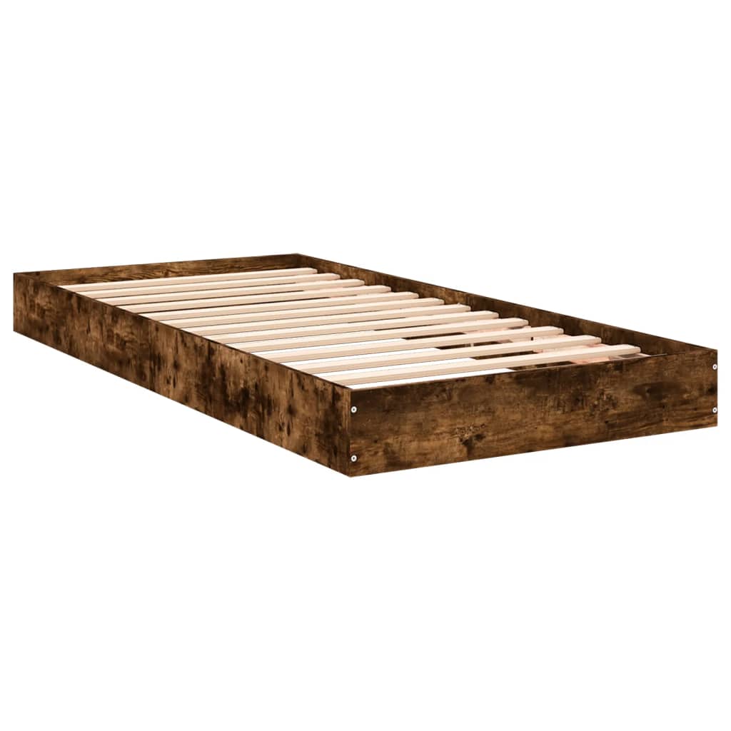 sengeramme 75x190 cm uden madras konstrueret træ røget eg