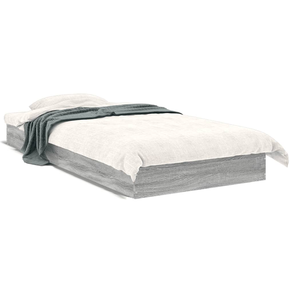 sengeramme 75x190 cm konstrueret træ grå sonoma-eg