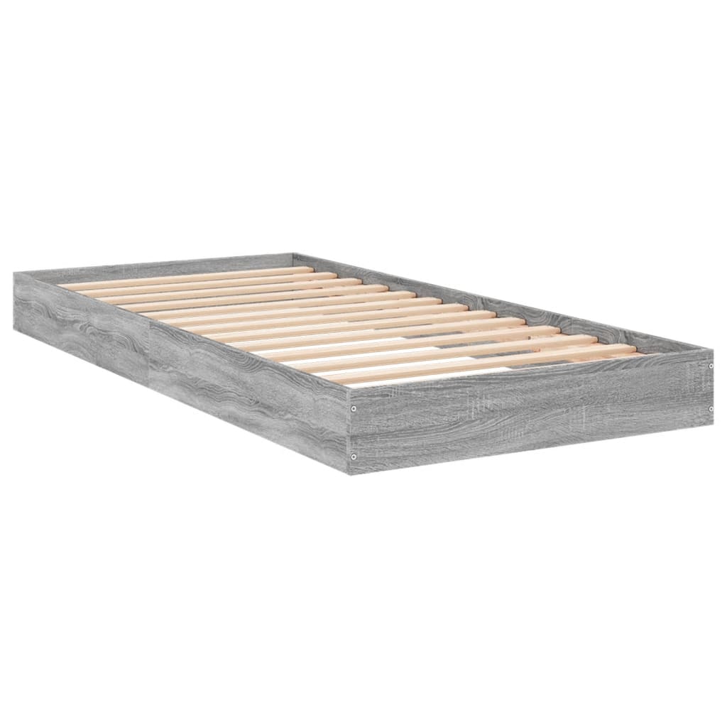 sengeramme 75x190 cm konstrueret træ grå sonoma-eg