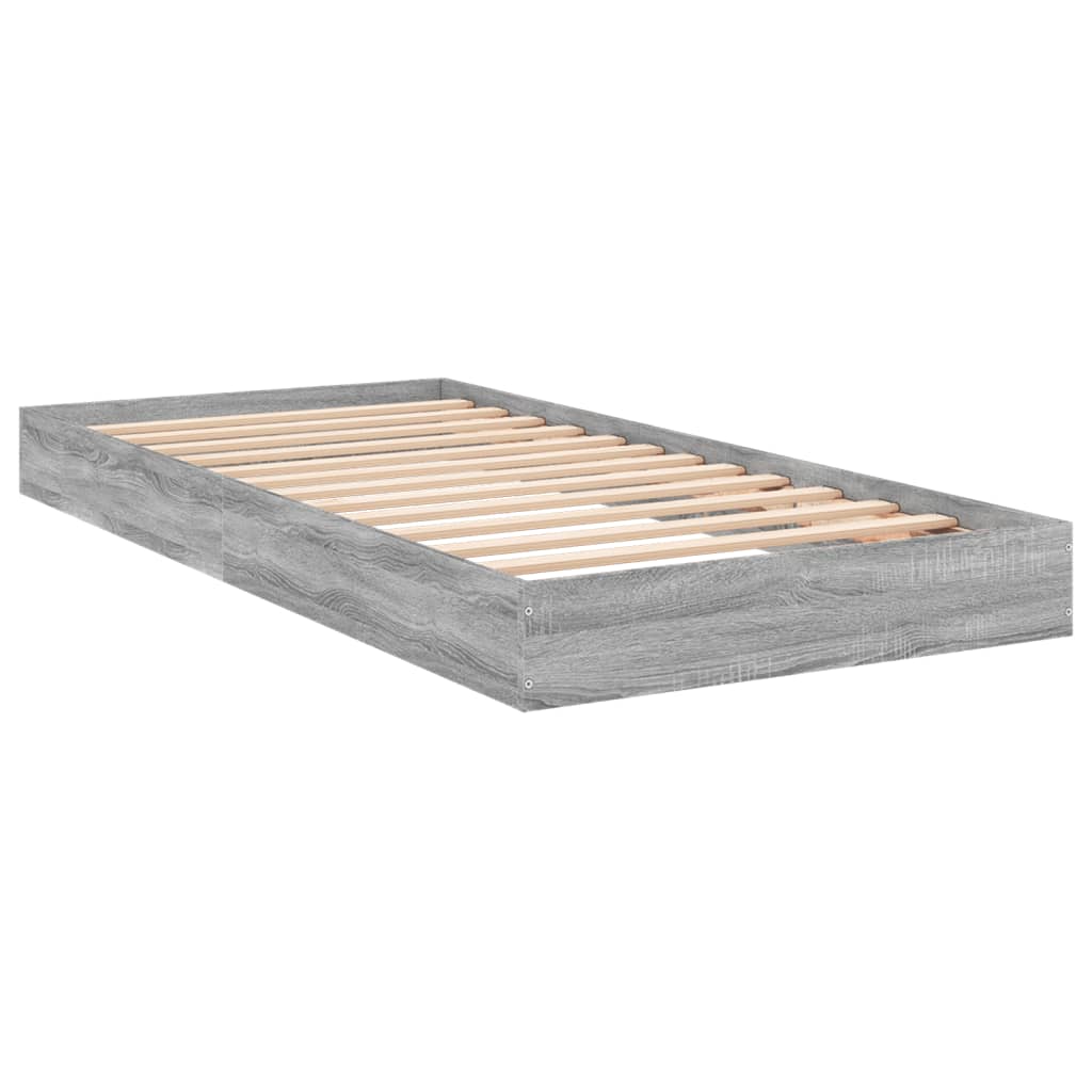 sengeramme 75x190 cm konstrueret træ grå sonoma-eg