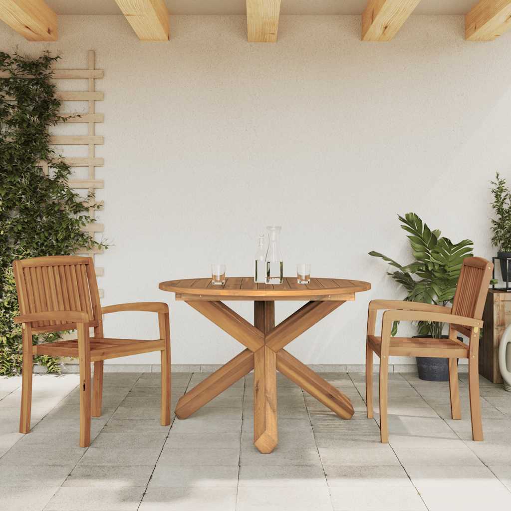 Havebord Ø109x74 cm Massivt træ Teak