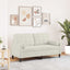 2-personers sofa med pyntepuder 140 cm velour cremefarvet