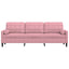 3-personers sofa med pyntepuder 210 cm fløjl pink