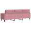 3-personers sofa med pyntepuder 210 cm fløjl pink