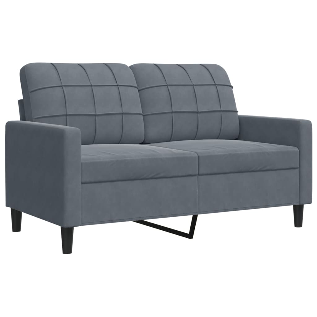 sofasæt 4 dele med hynder velour mørkegrå