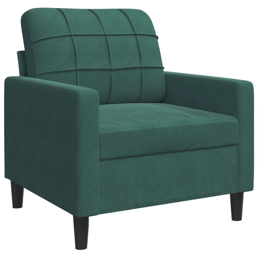 sofasæt 4 dele med hynder velour mørkegrøn